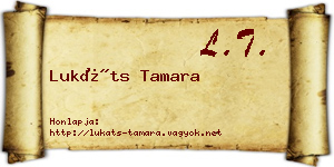Lukáts Tamara névjegykártya
